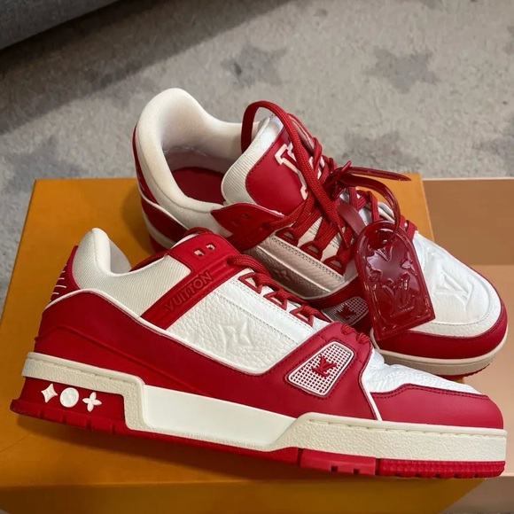 Red Louis Vuitton Trainers - Picture 2 of 3